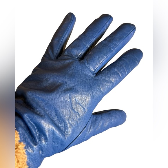 Thinsulate Insulation 40 Gram Royal Blue Leather Driving Glive Ladies Size Med - Picture 2 of 8